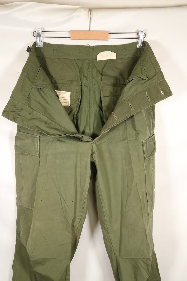 Estimated circa 1967 | S-L | 3rd Model Non-Ripstop Jungle Fatigue Pants | Faded | Used
