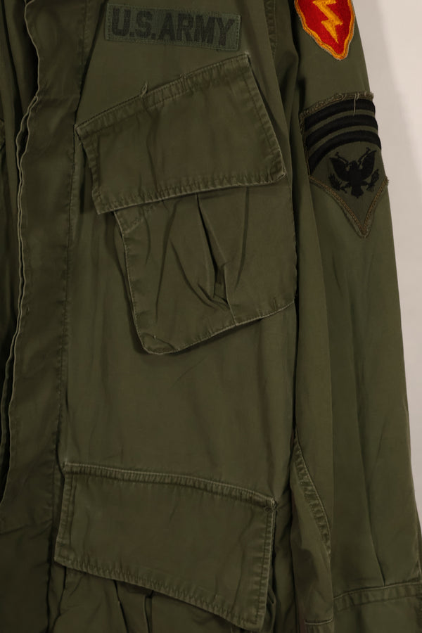 Real Japanese made FEC-39917 2nd Model Jungle Fatigue Jacket, 25th Infantry Division, with patch, used.