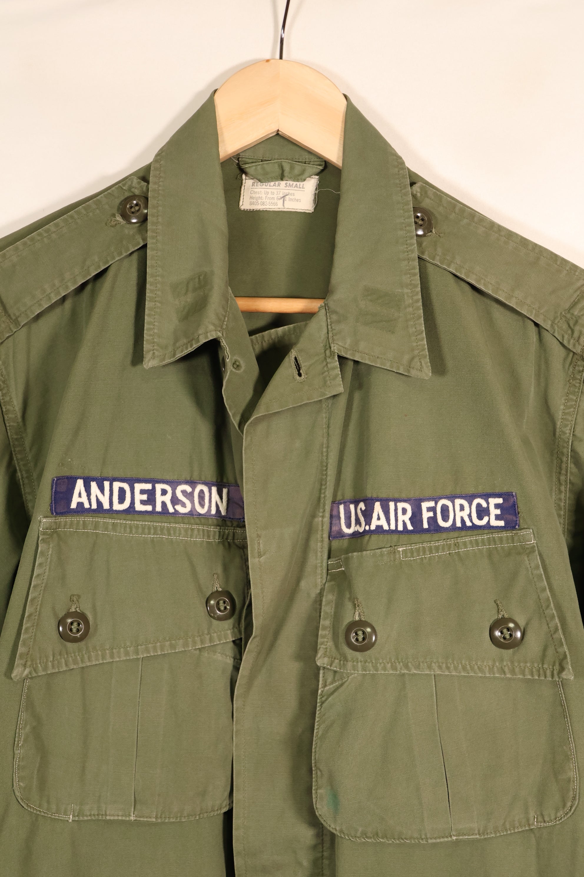 1963 Contract, S-R, U.S. Air Force, Officer, 1st Model Jungle Fatigue Jacket, Modified, Used