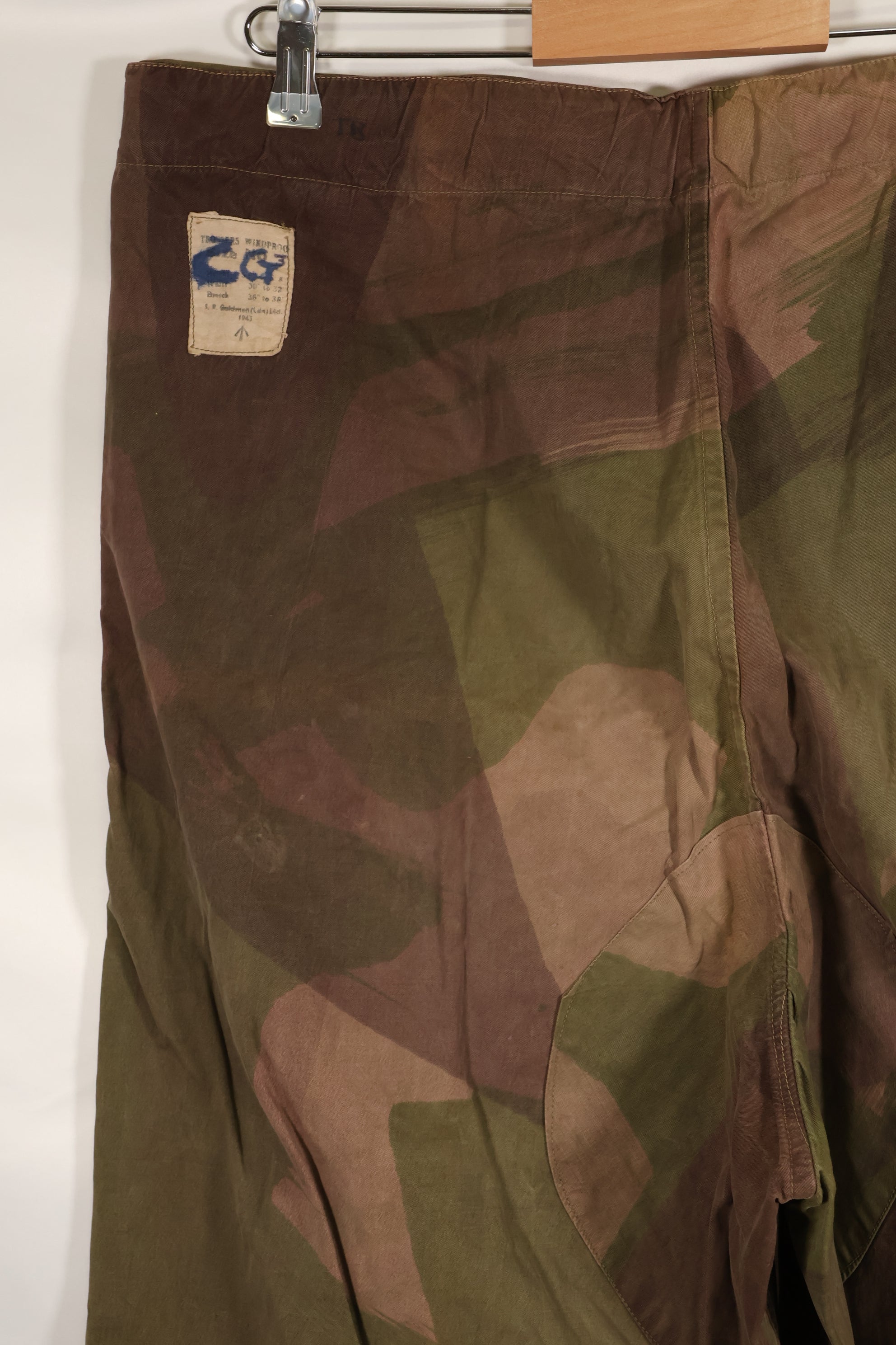 Real British Army SAS Trousers WINDPROOF Camouflage Pants Size No.3 Used