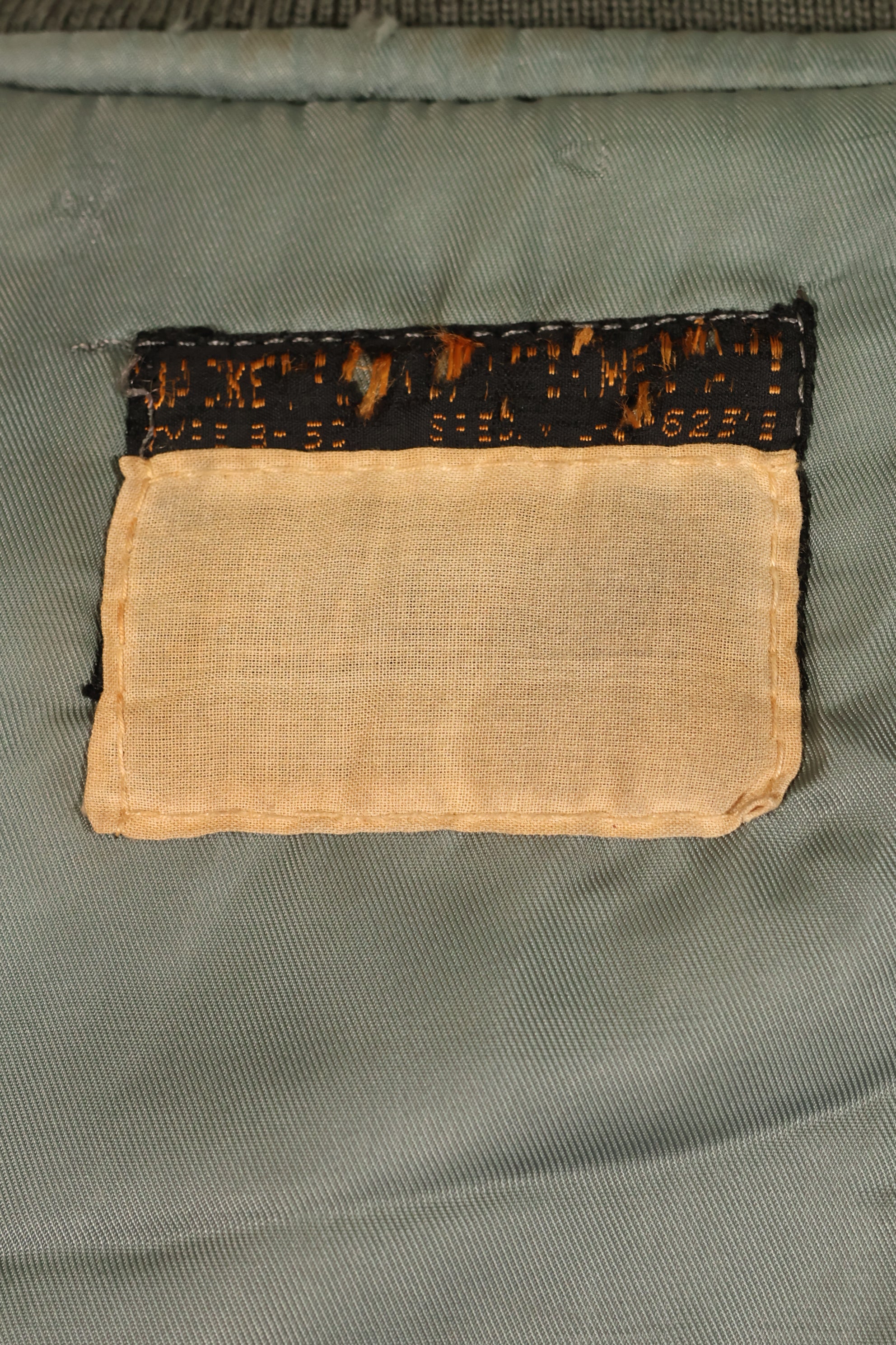 1950s, estimated size 40–42, U.S. Air Force B-15D flight jacket, modified with shearling, includes patches, used