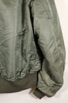 1950s, estimated size 40–42, U.S. Air Force B-15D flight jacket, modified with shearling, includes patches, used