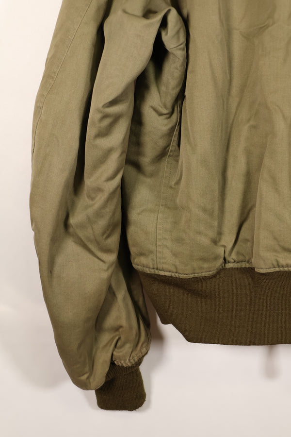 1940s, estimated age 38–40, U.S. Army Air Forces (USAAF) B-15A flight jacket, modified with shearling, used