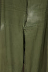 1964 Contract 1st Model Jungle Fatigue Pants, L-R, stained, repaired, used.