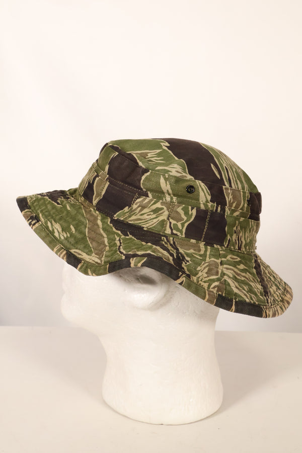 Mid-1960s Okinawa Tiger Pattern CISO Cut Tiger Stripe Booney Hat Size S Used