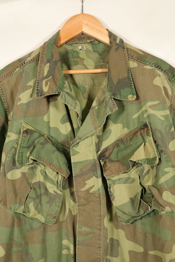 Estimated 1966–67 | Estimated M-R | No label | ERDL camouflage | Early print | Short-sleeve custom fatigue jacket | Used