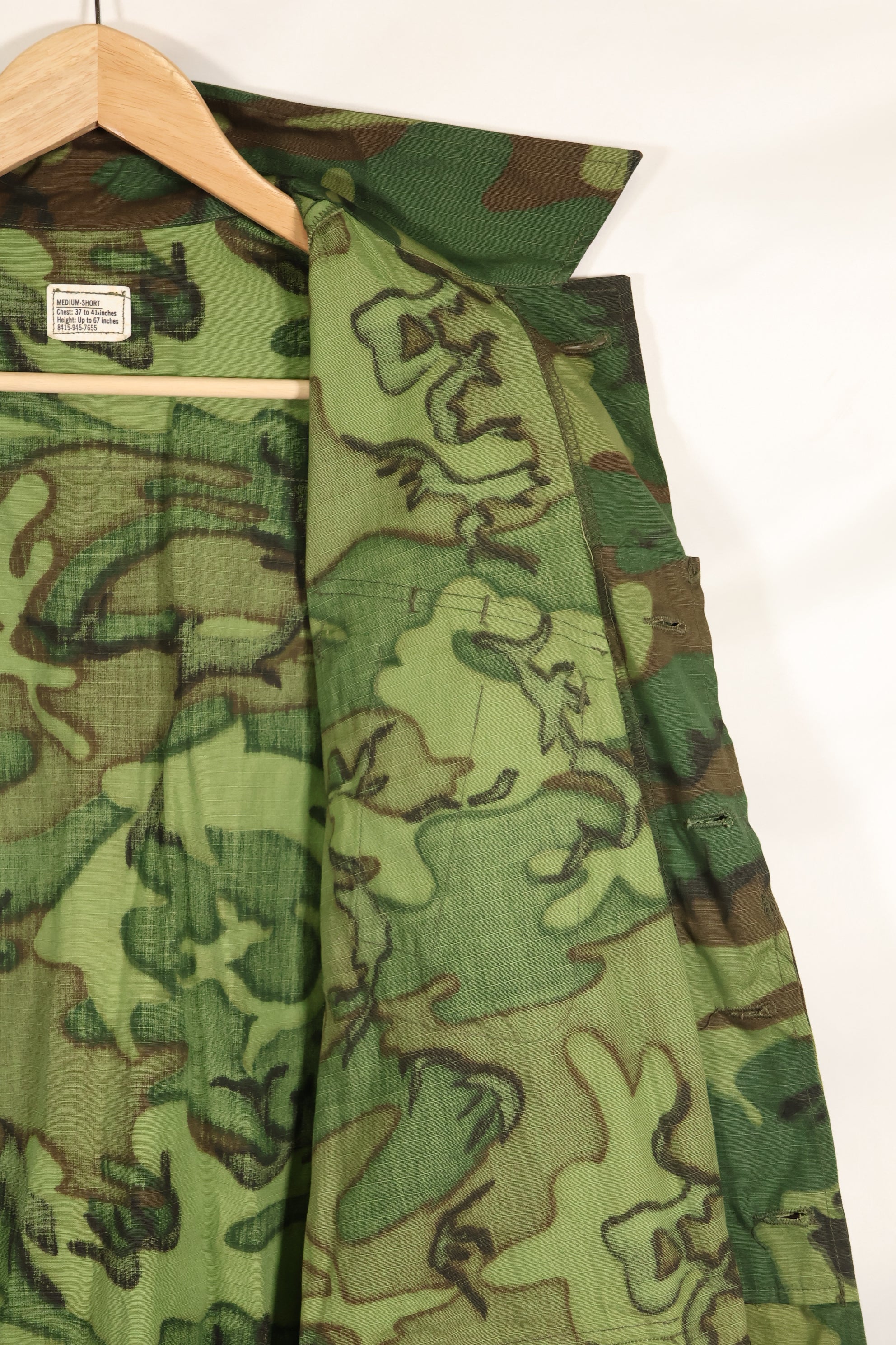 1968 Contract Deadstock M-S ERDL Green Leaf Camouflage Jungle Fatigue Jacket