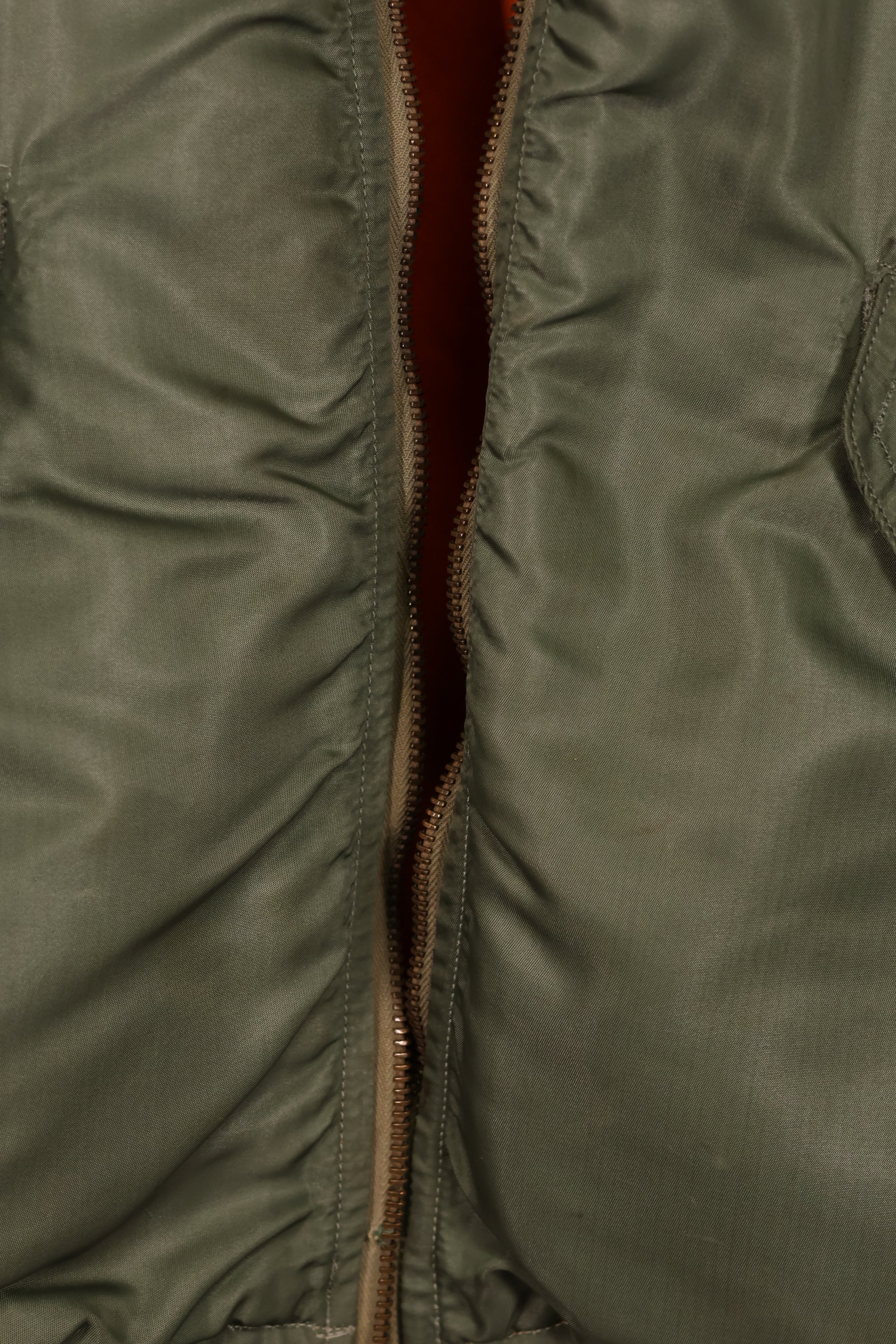 Real early 1960s USAF L2-B flight jacket with damaged ribs, no zipper slider