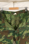 1969 Contract M-S Ripstop ERDL Camouflage Jungle Fatigue Pants, faded, used.