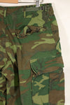 1969 Contract M-S Ripstop ERDL Camouflage Jungle Fatigue Pants, faded, used.