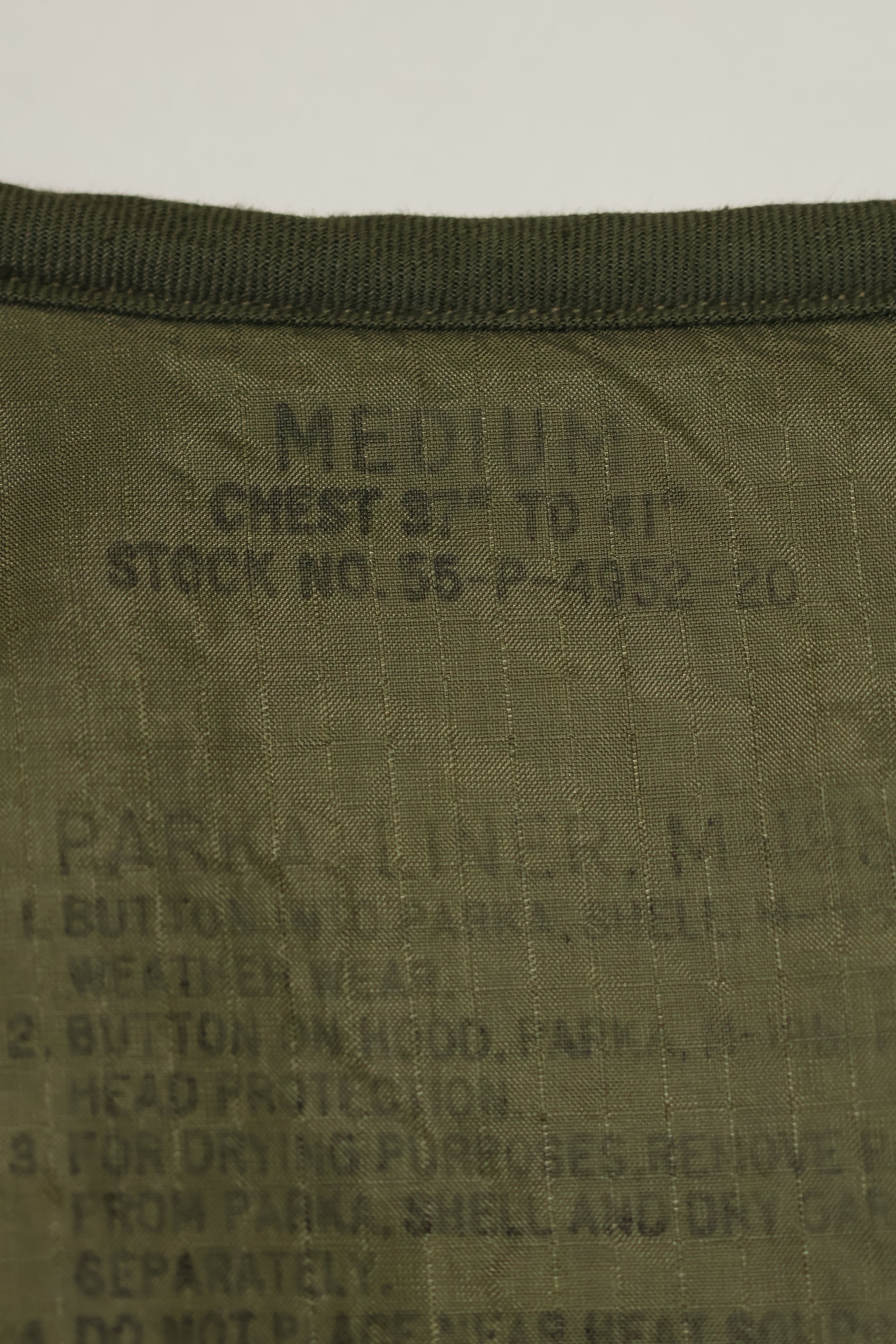 April 1953 Pile Liner for M51 Field Parka Size Medium Used