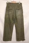 Real 1940s WWII US made British Army HBT jungle trousers, used.