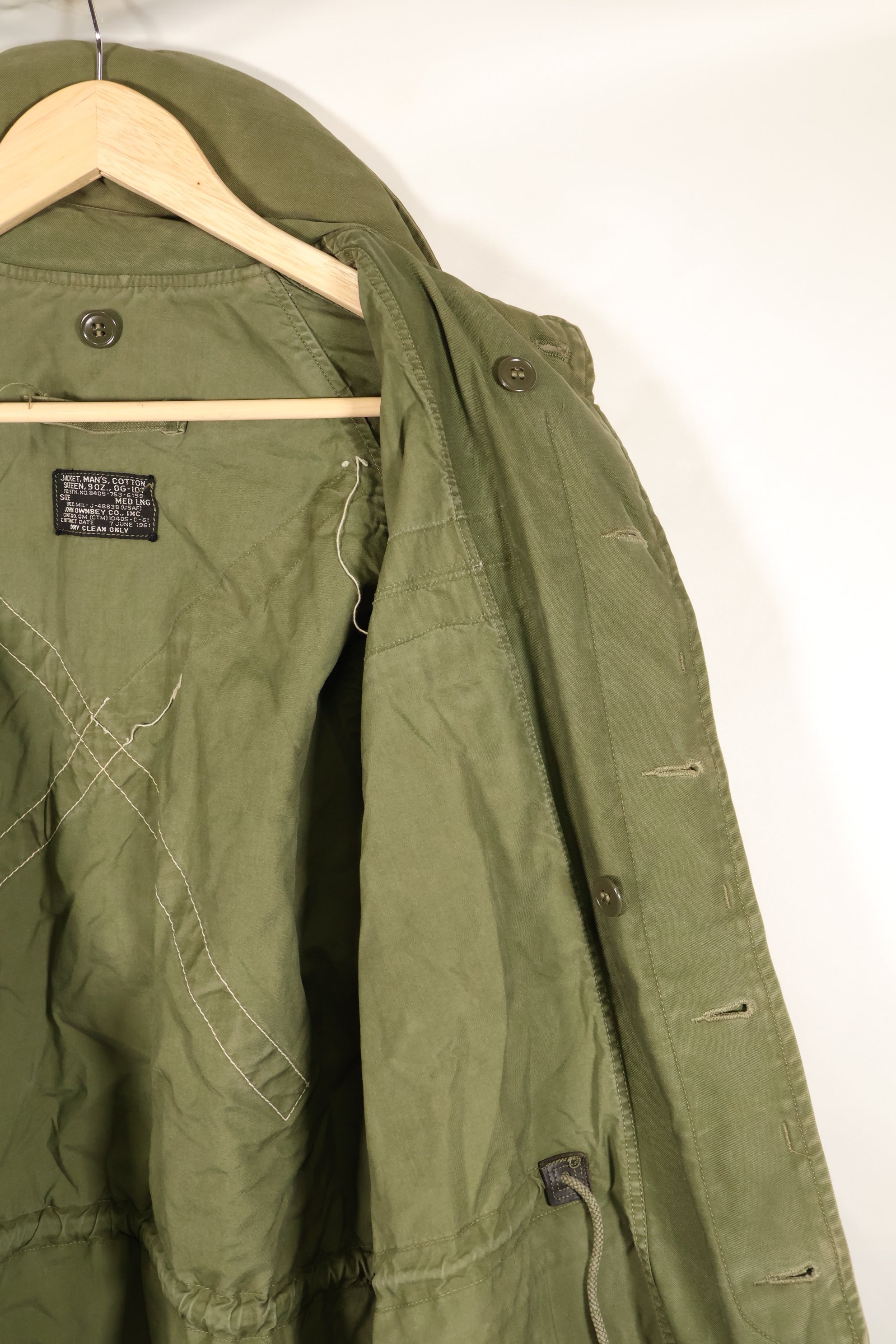 1961年契約　M-L　アメリカ空軍　USAF　地上員向け　フィールドジャケット　中古品