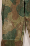 1956 Belgian Army Brushstroke camouflage airborne pants, used, faded.