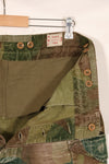 1956 Belgian Army Brushstroke camouflage airborne pants, used, faded.