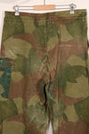 1956 Belgian Army Brushstroke camouflage airborne pants, used, faded.