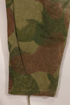 1956 Belgian Army Brushstroke camouflage airborne pants, used, faded.