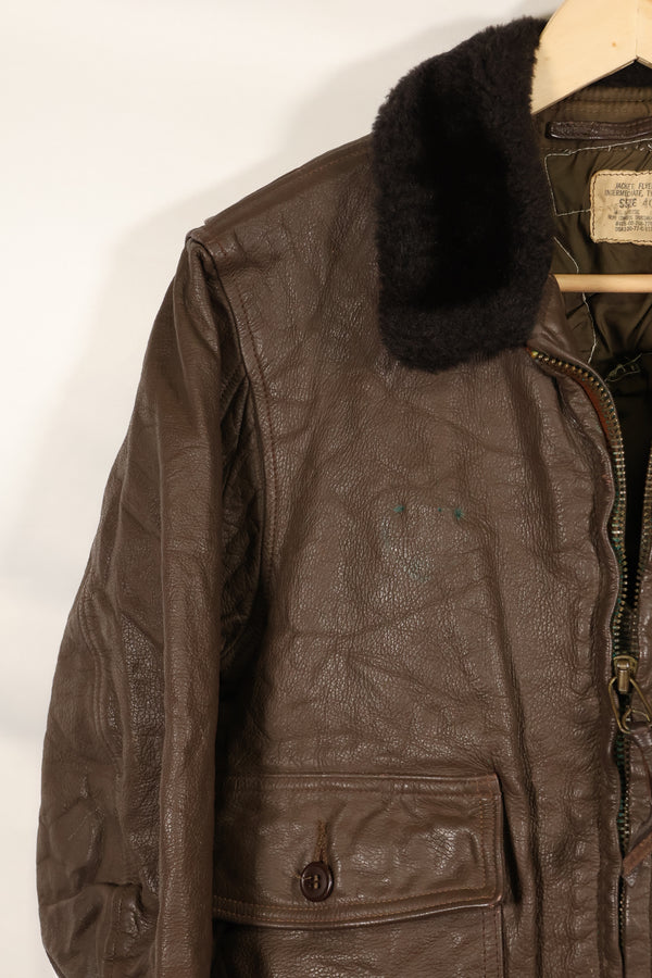 1977 Contract US Navy G-1 Flight Jacket with patches, size 40, good condition.