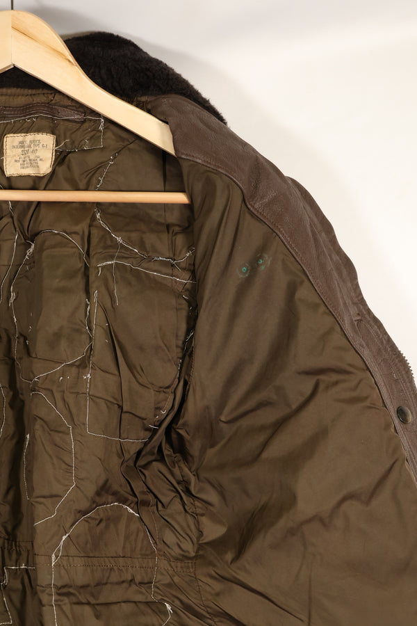 1977 Contract US Navy G-1 Flight Jacket with patches, size 40, good condition.