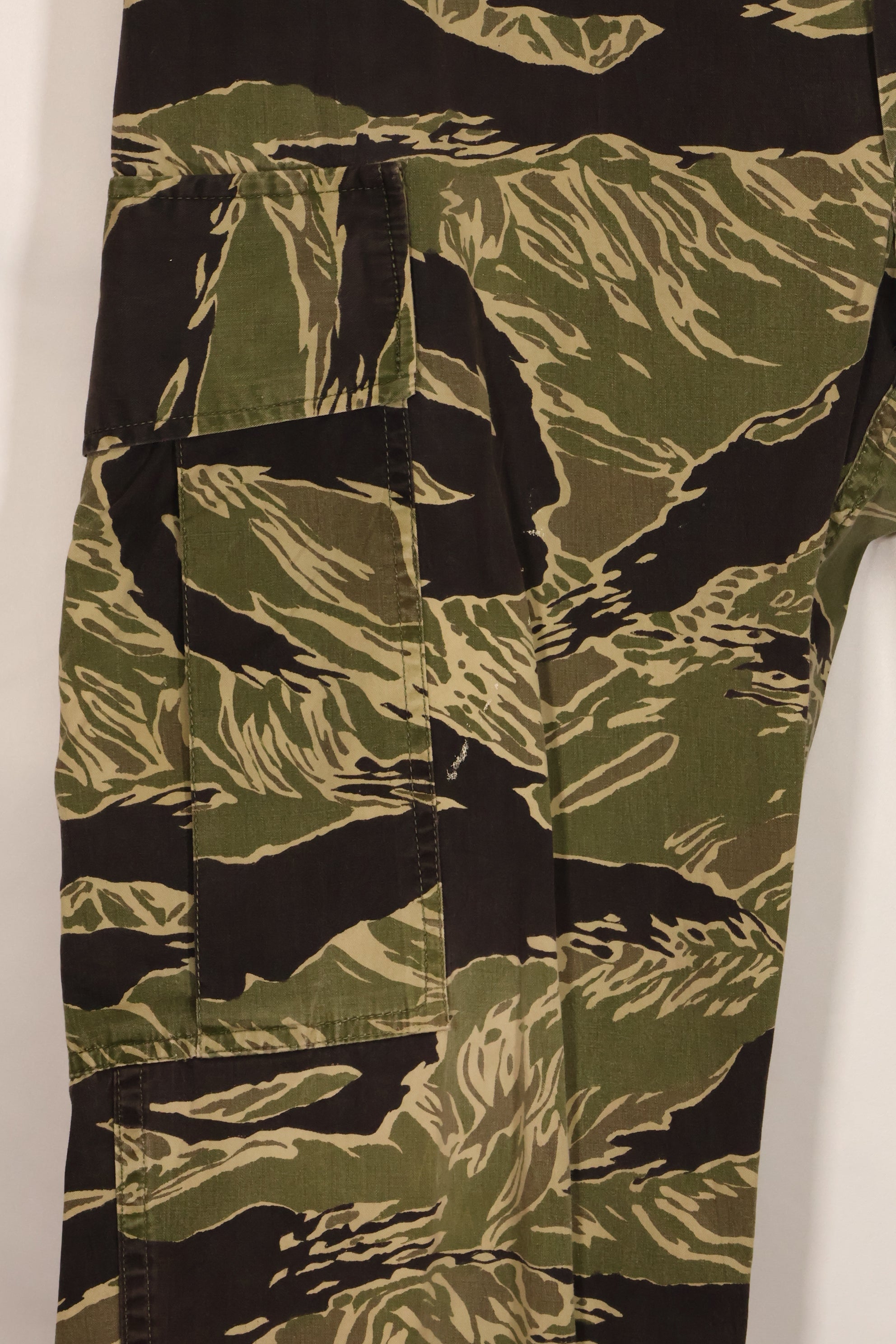 1960s lightweight fabric Okinawa Tiger jungle fatigues cut pants, used.