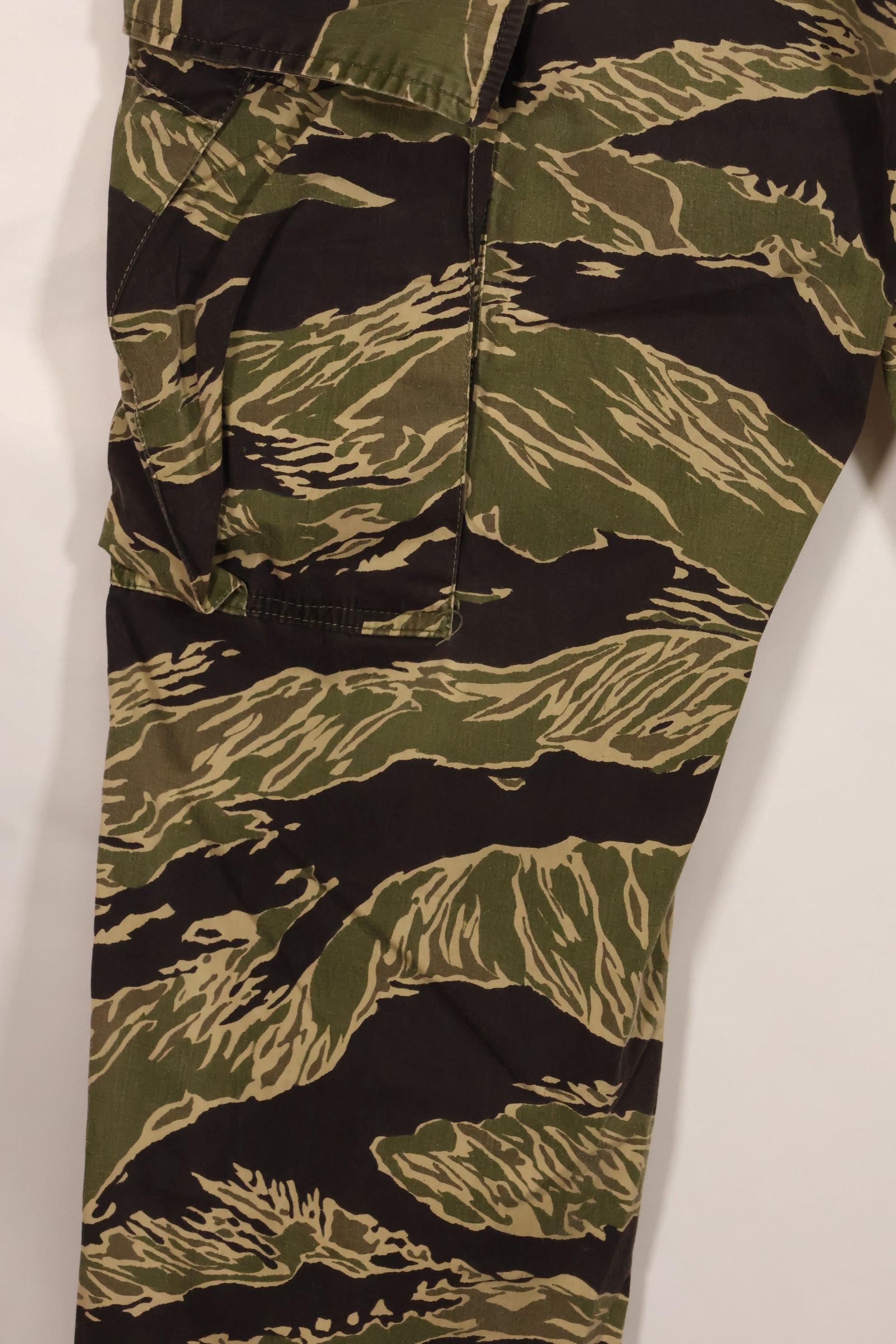 1960s lightweight fabric Okinawa Tiger jungle fatigues cut pants, used.