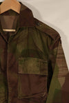 Real 1961 ARVN Windproof camouflage shirt, light fabric, missing buttons, rare.