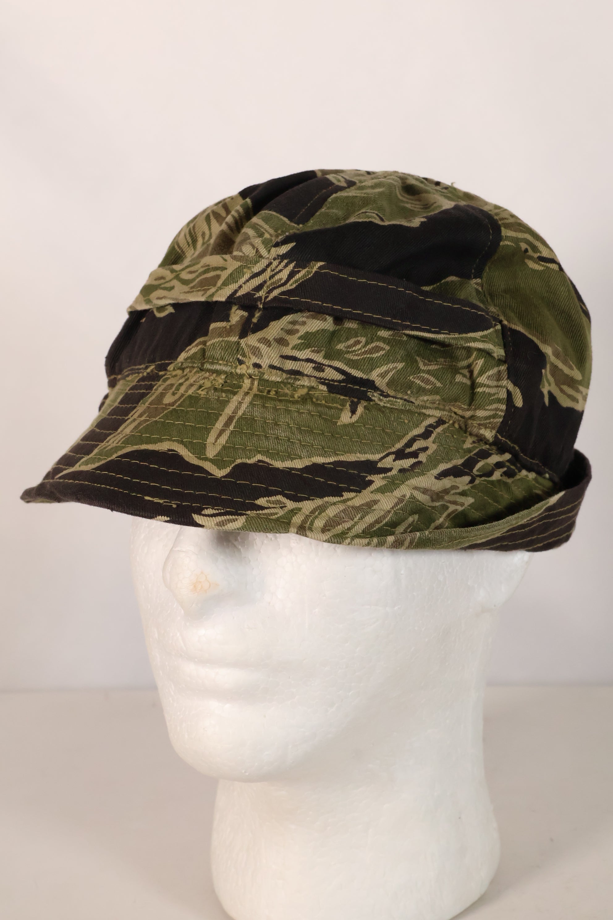 1960s Okinawa Tiger Pattern Locally Made Fishing Hat, Used