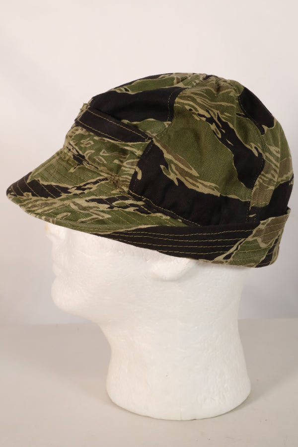 1960s Okinawa Tiger Pattern Locally Made Fishing Hat, Used