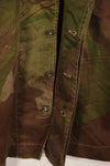 Real 1961 ARVN Windproof camouflage shirt, light fabric, missing buttons, rare.