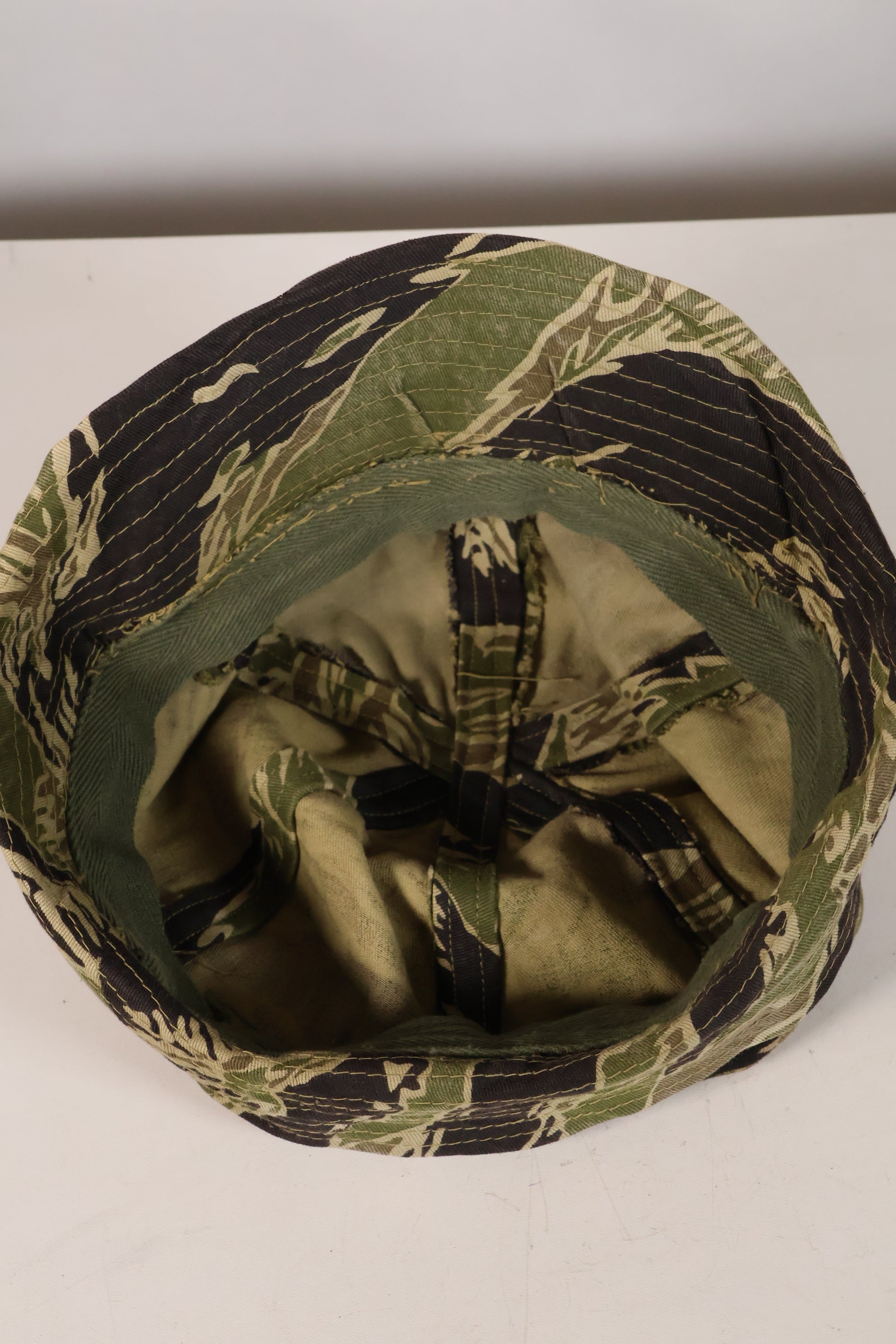 1960s Okinawa Tiger Pattern Locally Made Fishing Hat, Used