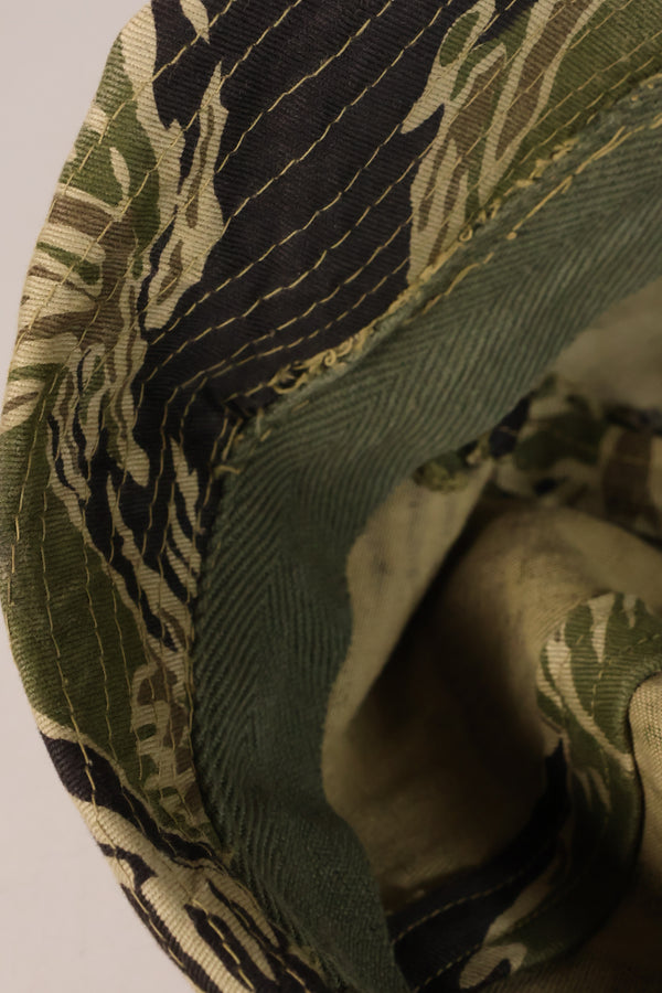 1960s Okinawa Tiger Pattern Locally Made Fishing Hat, Used