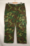 1969 Contract L-S Ripstop Fabric ERDL Camo Green Leaf Jungle Fatigue Pants (Used)