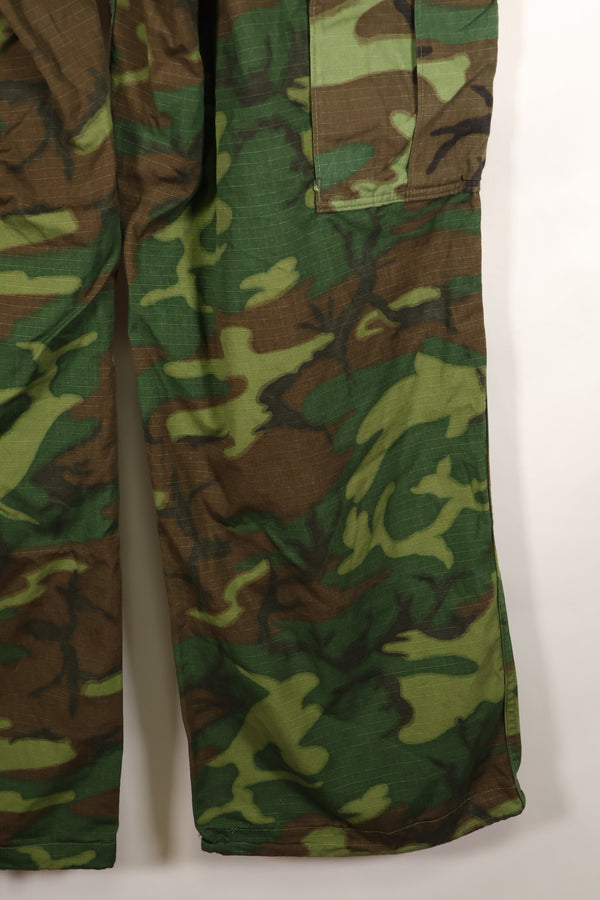 1969 Contract L-S Ripstop Fabric ERDL Camo Green Leaf Jungle Fatigue Pants (Used)