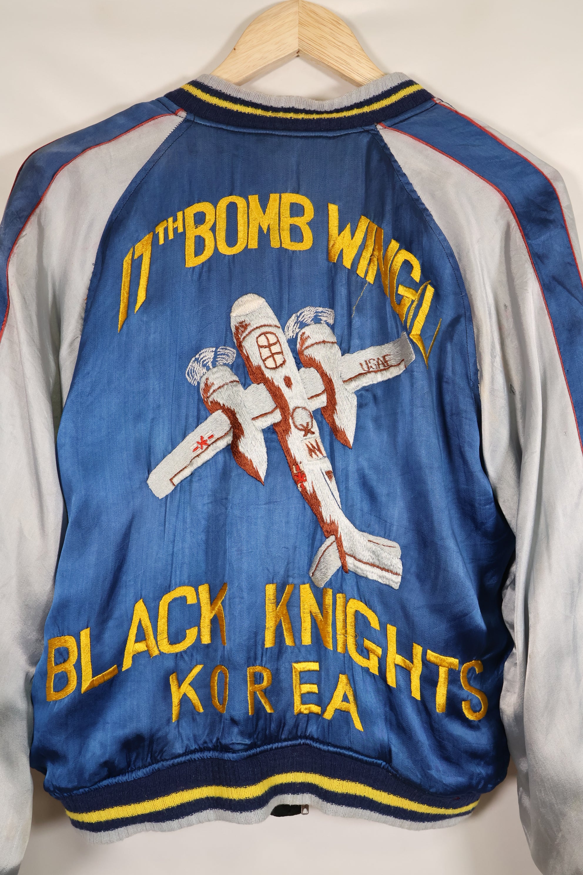 1950s U.S. Air Force 17th Bomb Wing Black Knights Korea Tour Jacket Used