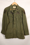 Circa 1965 M-R 2nd Model Jungle Fatigue Jacket, first attached, with patches, famous division, used.