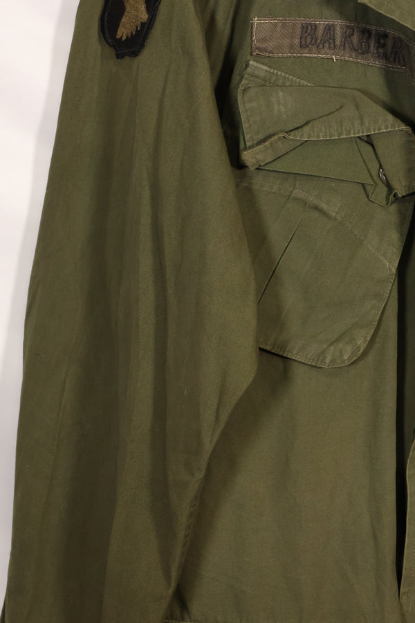 Circa 1965 M-R 2nd Model Jungle Fatigue Jacket, first attached, with patches, famous division, used.