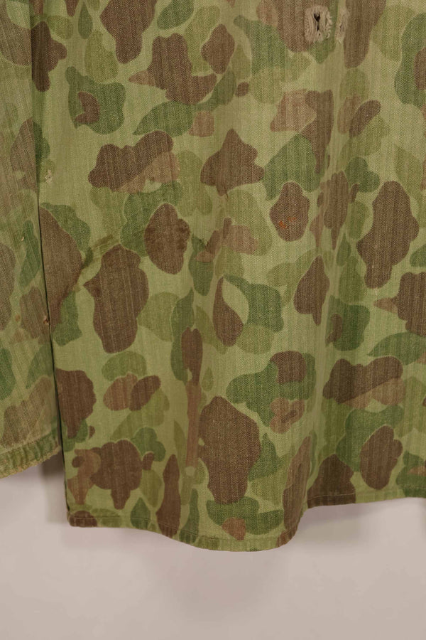 Real 1940s WWII U.S. Marine Corps P44 Frogskin Camouflage Jacket, used.