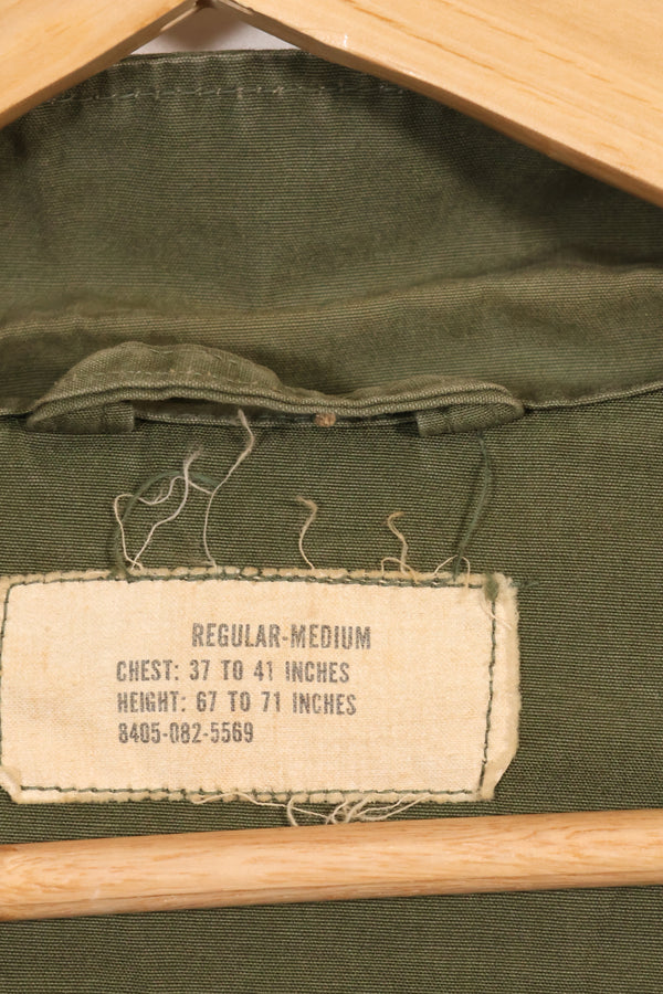 Circa 1965 M-R 2nd Model Jungle Fatigue Jacket, first attached, with patches, famous division, used.