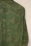 Real 1960s ARVN locally made camouflage shirt, worn, used.