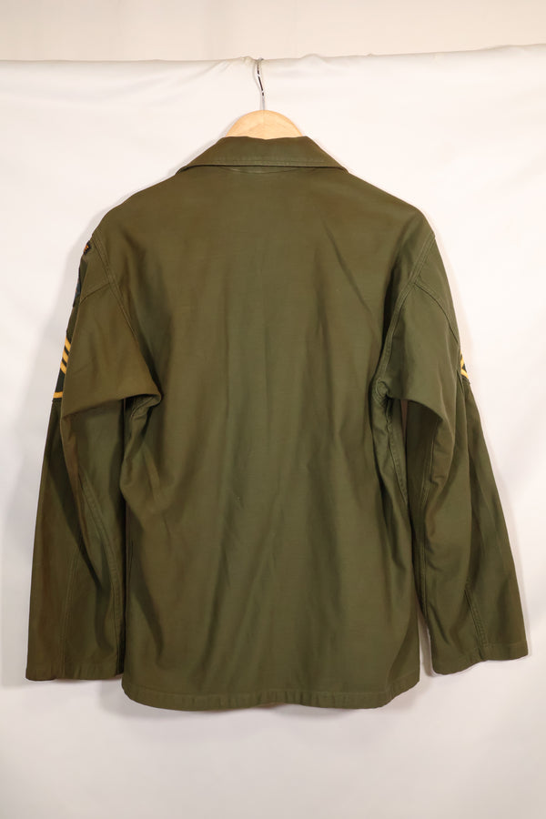 1962 Contract Green Beret OG-107 Utility Shirt, patch first attached, used.