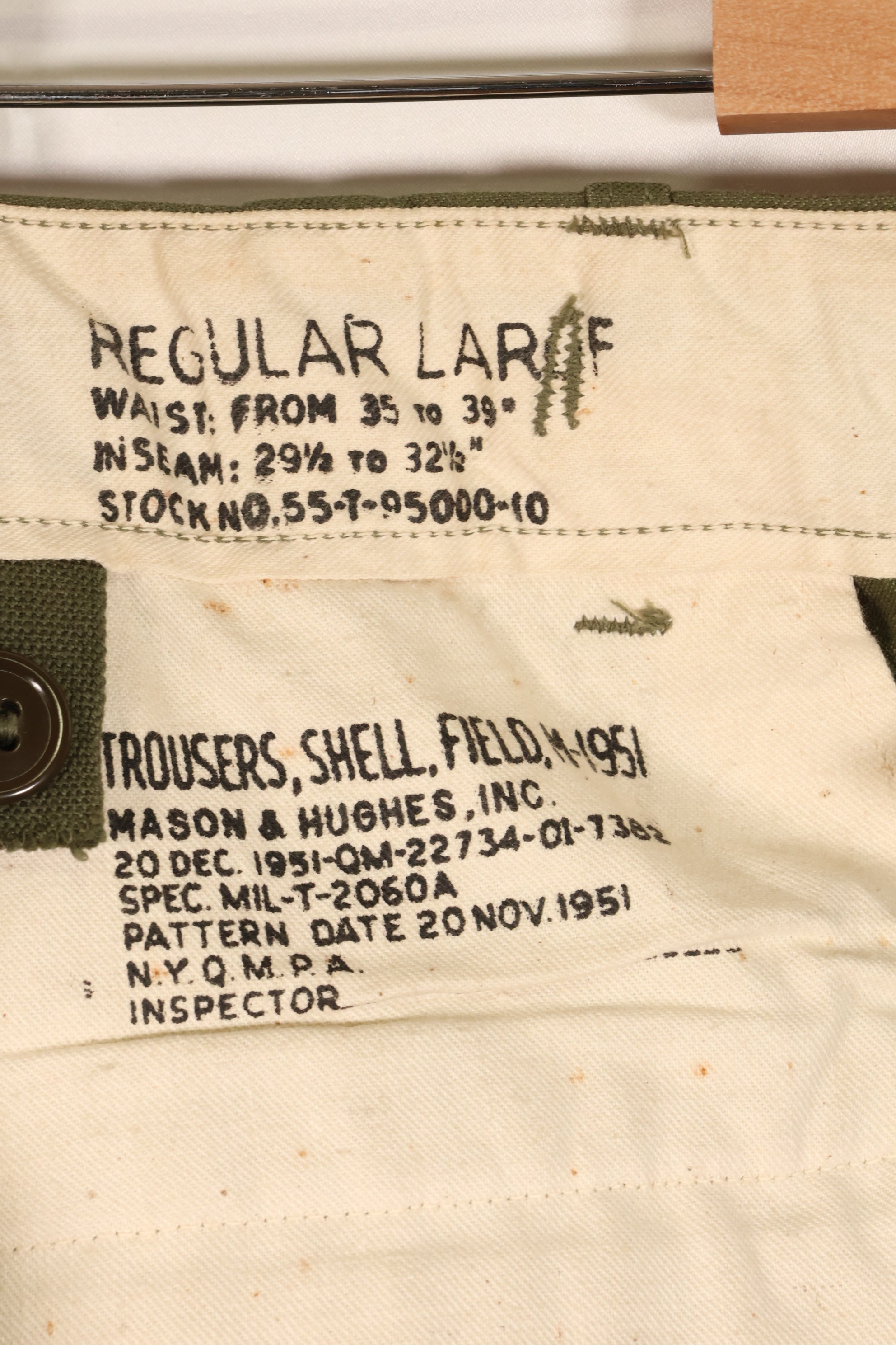 1951 Contract, L-R, U.S. Military, M51 Field Pants, Cargo Pants, Good Condition, Used