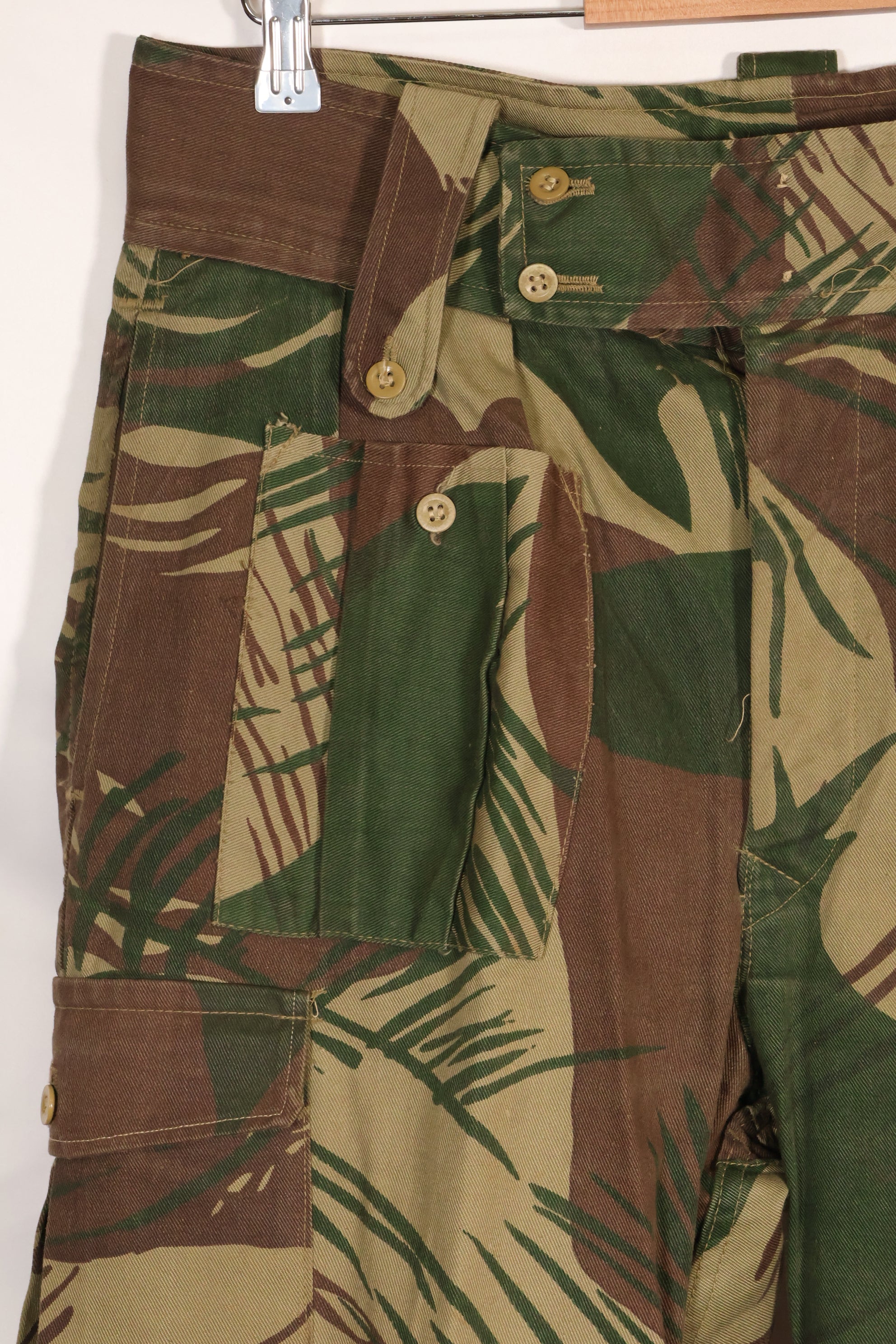 Real Rhodesian Army Rhodesian camouflage pants, faded, used.