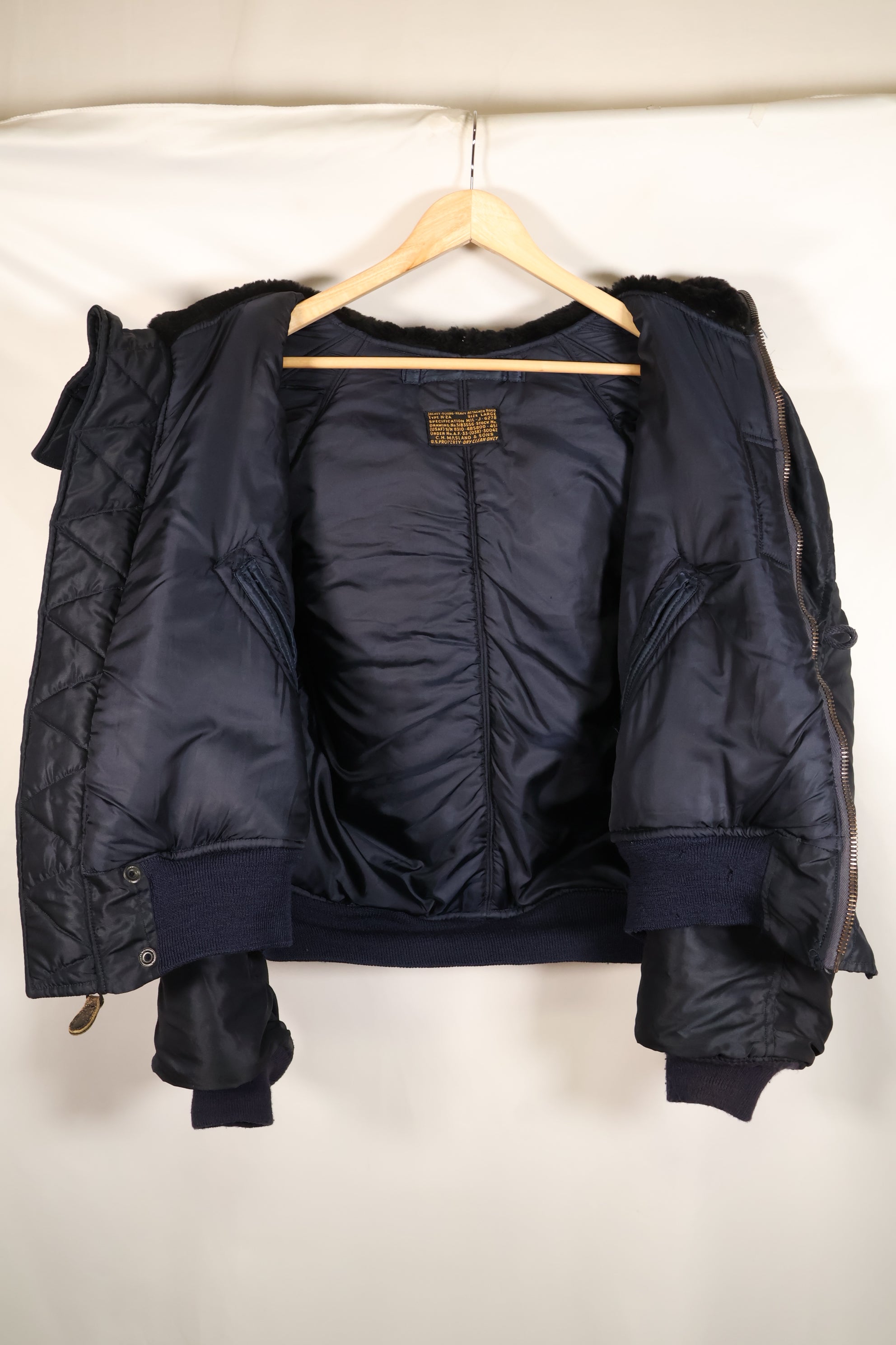 1950年代前半　LARGE　アメリカ空軍　N2-A　エアフォースブルー　寒冷地用フライトジャケット　中古品
