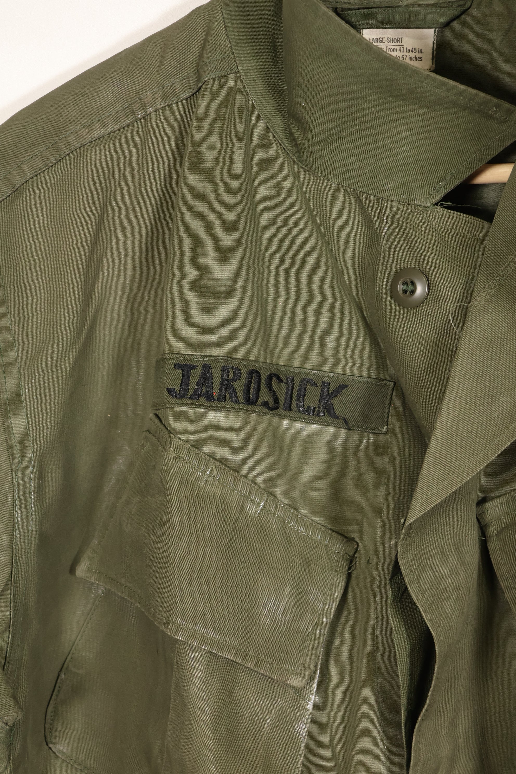 Circa 1967 L-S USAF Air Police 3rd Model Jungle Fatigue Jacket Short Sleeve Custom Used