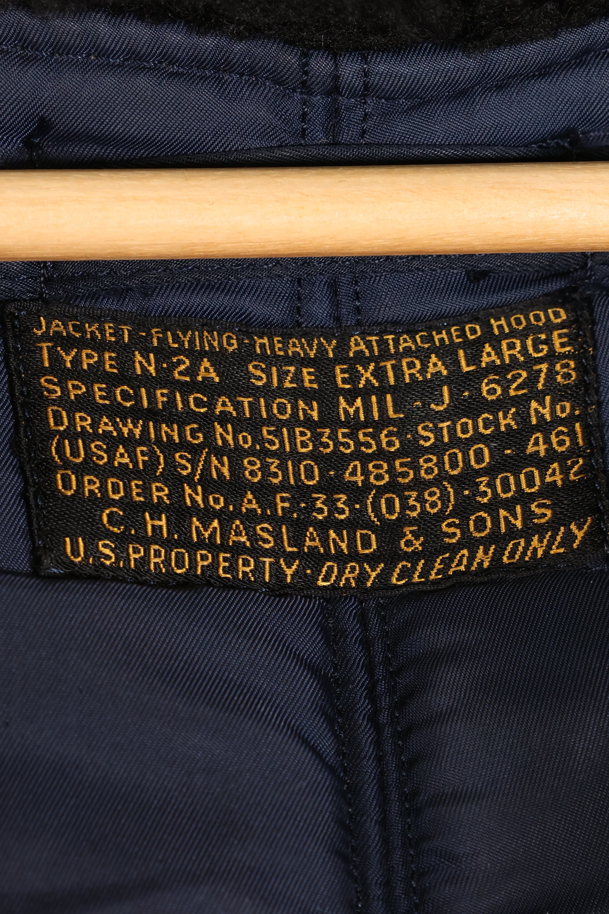 1950年代前半　X-LARGE　アメリカ空軍　N2-A　寒冷地用　フライトジャケット　リブ穴あり　中古品
