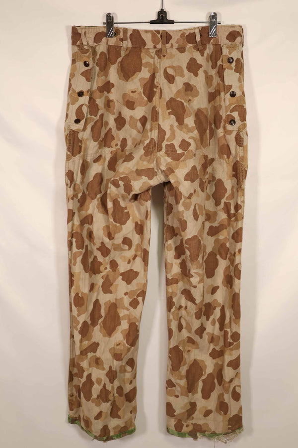 Real 1940s WWII U.S. Marine Corps P44 grogskin camouflage pants, used.