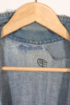 1930s U.S. Army denim pullover shirt, 3 buttons, used.