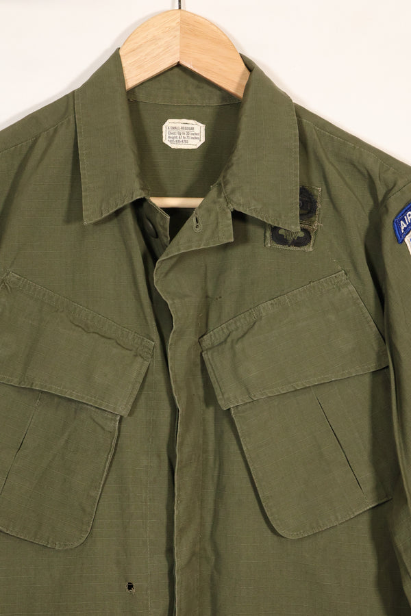 1969 Contract X-S-R 4th Model Jungle Fatigue Jacket 173rd Airborne Brigade, patch available, used.