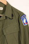 1969 Contract X-S-R 4th Model Jungle Fatigue Jacket 173rd Airborne Brigade, patch available, used.