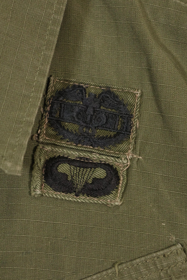 1969 Contract X-S-R 4th Model Jungle Fatigue Jacket 173rd Airborne Brigade, patch available, used.